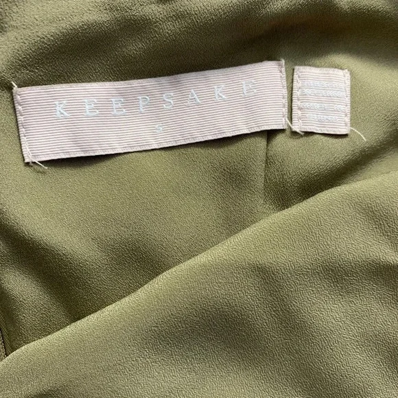 Keepsake the Label Cosmic Girl Ruffle Dress in Willow Tan Beige Green Size Small - Picture 10 of 11